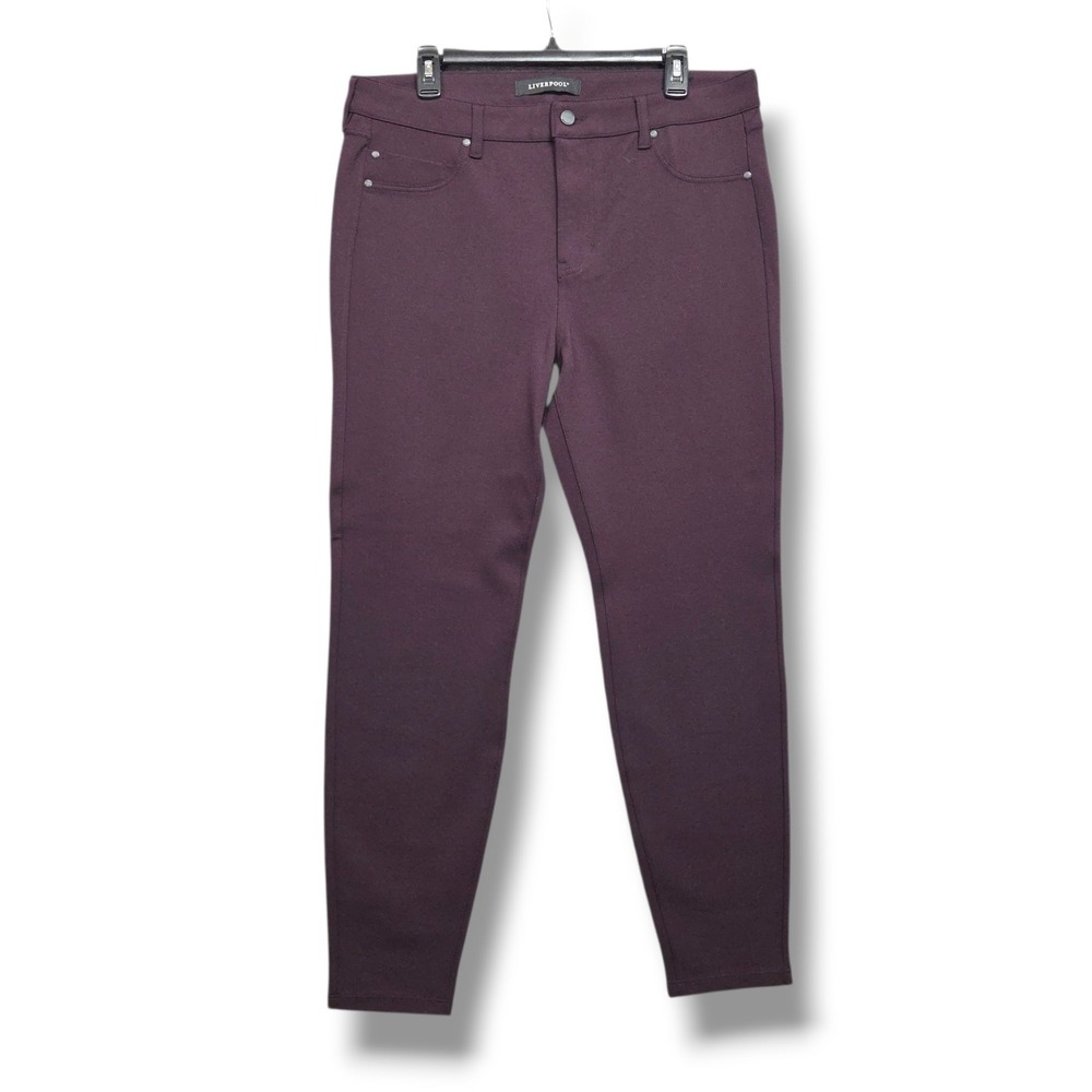 Liverpool Madonna Leggings Womens‎ 16 Red High Rise Pull On Pants Pockets
